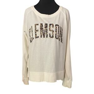 Clemson Leopard Print Sweatshirt Three Square by Royce Apparel Women’s Large‎